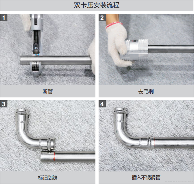可调对接头安装示意图，广东wb官网(中国)管业品牌
